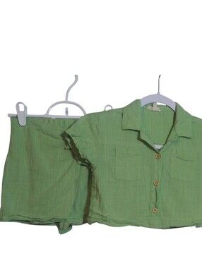 Kate Mack Light Green Two Piece Skort Cotton Set Lightweight Size 7